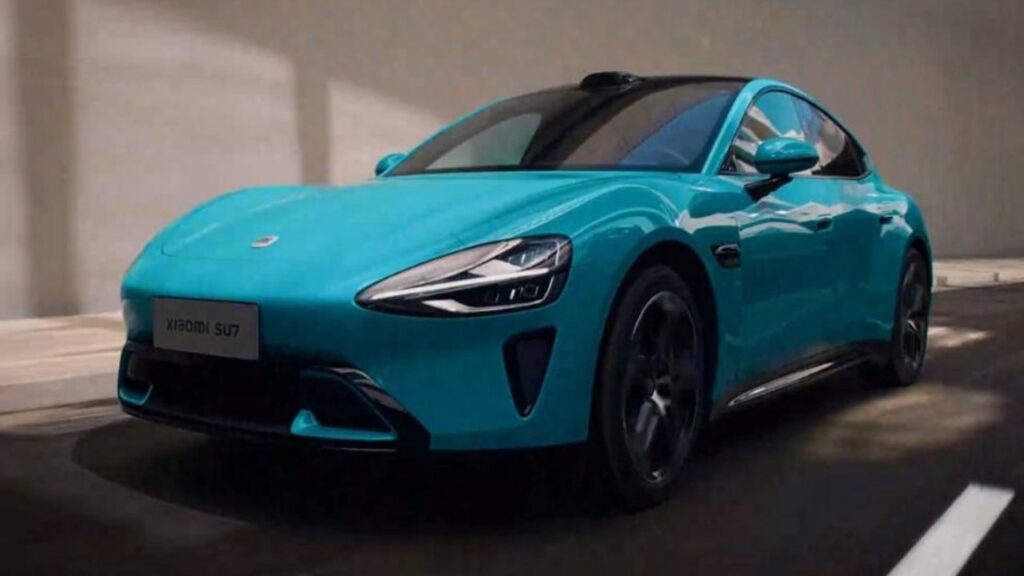 Xiaomi SU7 electric sedan side view official image भारत की सबसे ज्यादा रेंज वाली इलेक्ट्रिक कार 2026