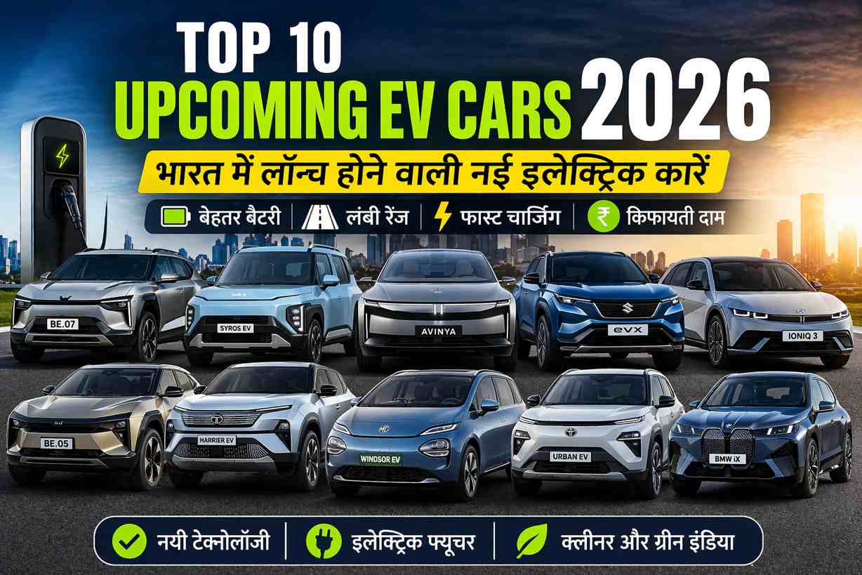 Top 10 upcoming electric cars in India 2026 with price and range, and Fauchard