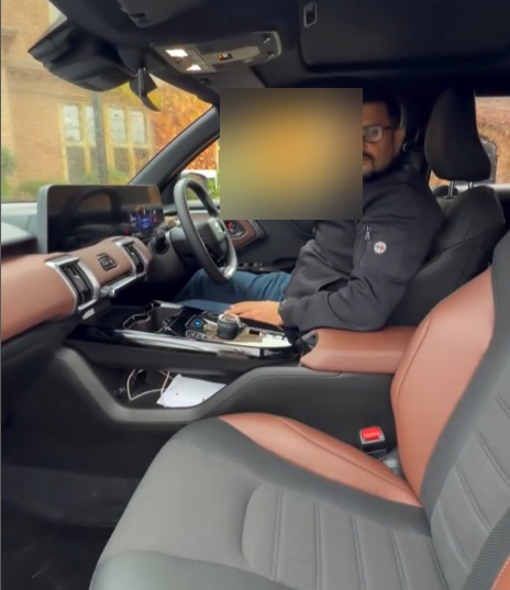 Maruti eVitara interior cabin with touchscreen display, dual-tone seats and modern dashoard