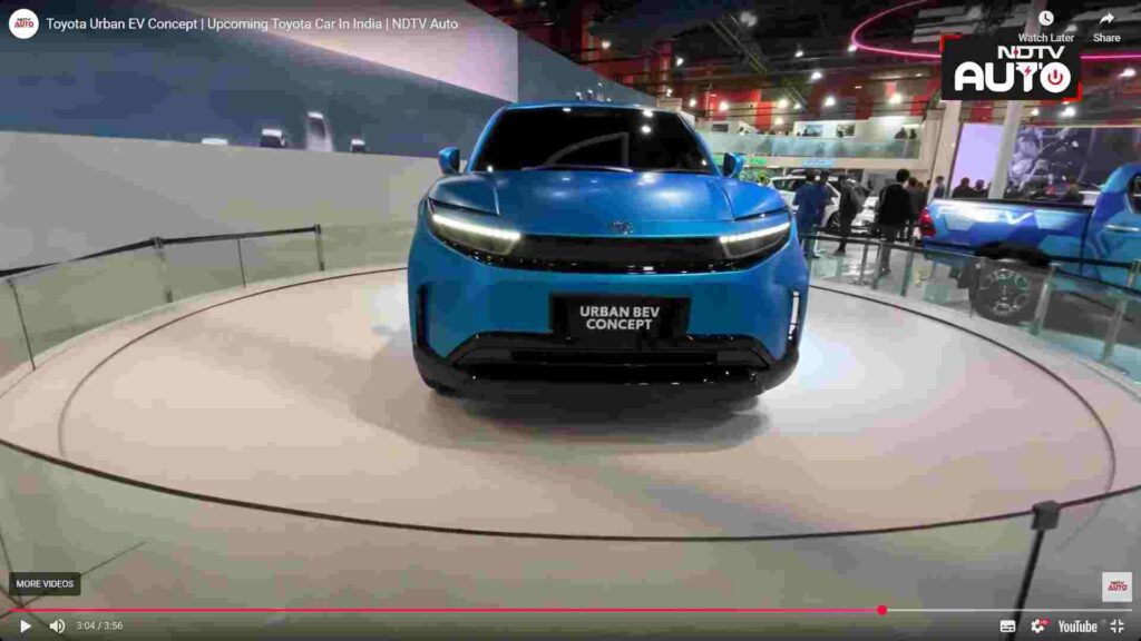 टोयोटा भारत में अपनी इलेक्ट्रिक कार "Urban EV" को 2026 में लॉन्च करने की तैयारी कर रही है। Toyota अभी तक हाइब्रिड गाड़िया ज्यादा लॉन्च कर रहा था, लेकिन अब कंपनी सीधी EV मार्केट में एंट्री करने जा रही है। यह कार खास तौर पर भारत की सड़कें, मौसम और बजट को ध्यान में रखकर बनाई जा रही है। 2026 में लॉन्च होने वाली इलेक्ट्रिक कारें कीमत
