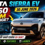 Tata Sierra EV 2026 featured image with digital dashboard, 550 km range, launch date and electric SUV design